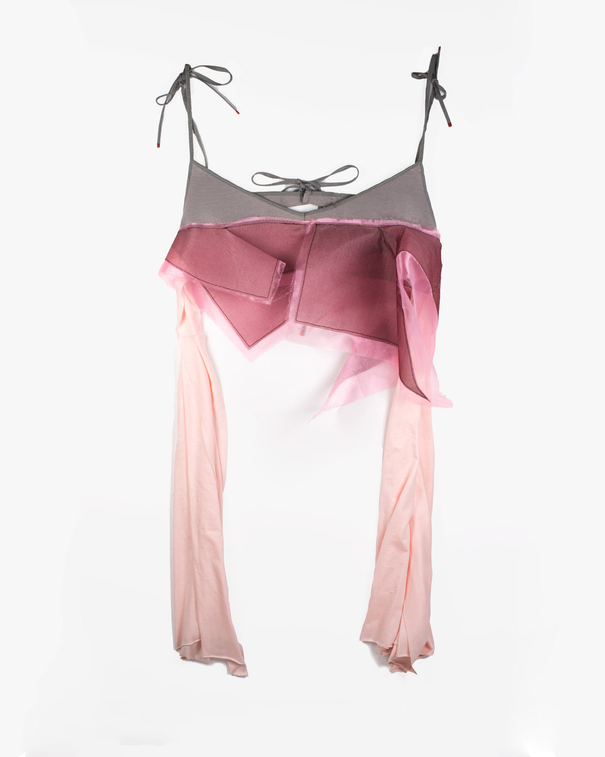 CHOPPED TANK in grey/burgundy