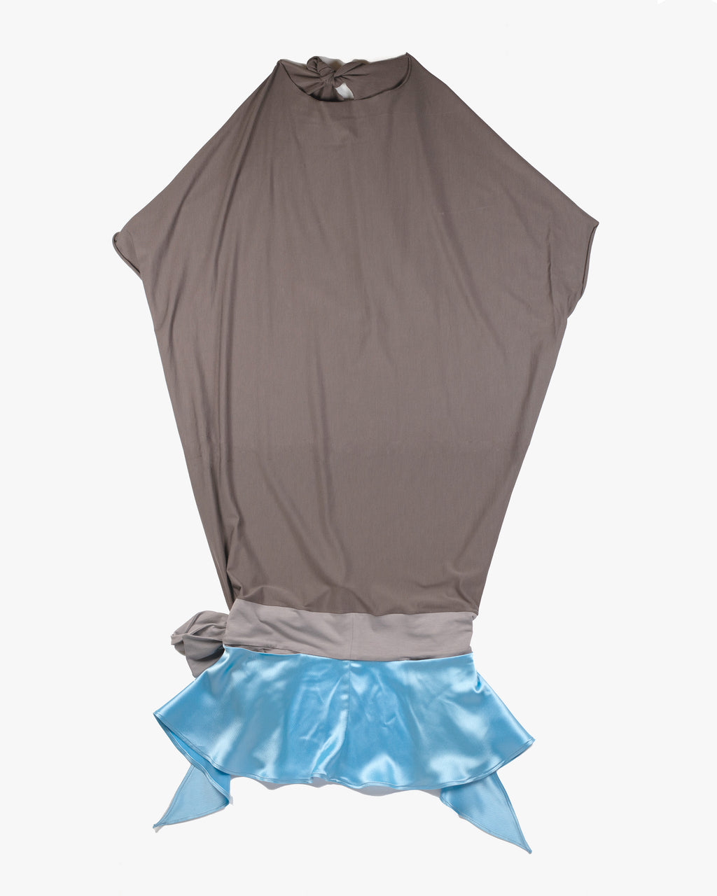 SLINK DRESS in grey/sky blue