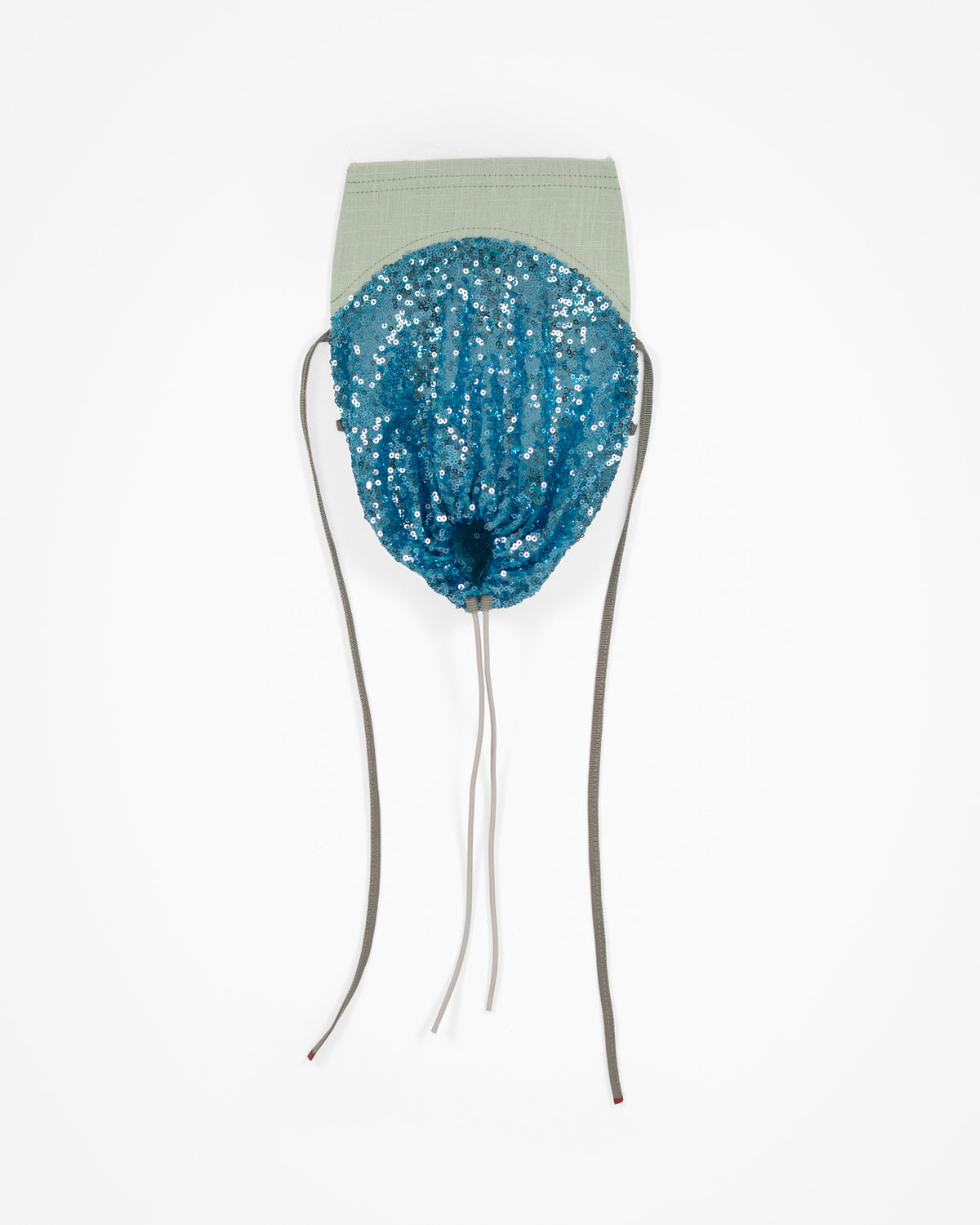 PEAK CAP in aqua sequin/mint