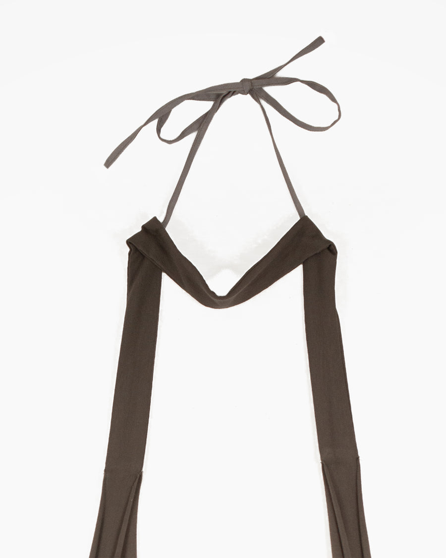 NECKTIE CHOKER in brown  jersey