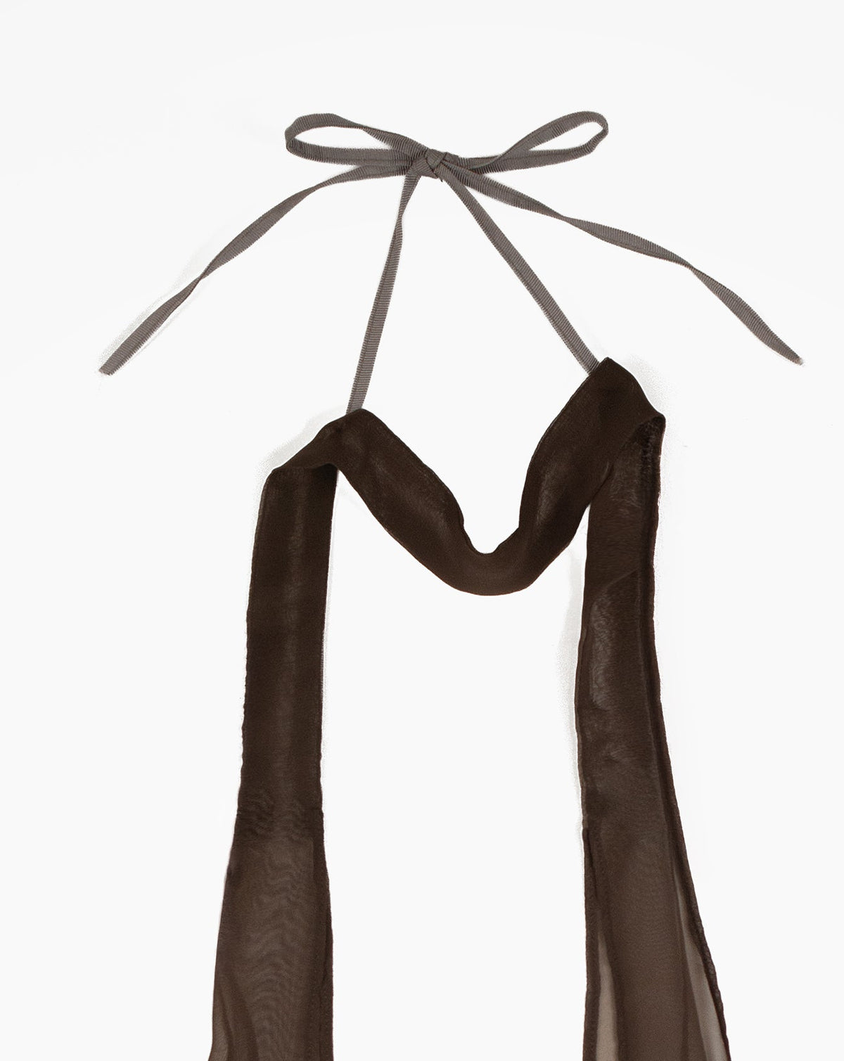NECKTIE CHOKER in brown chiffon