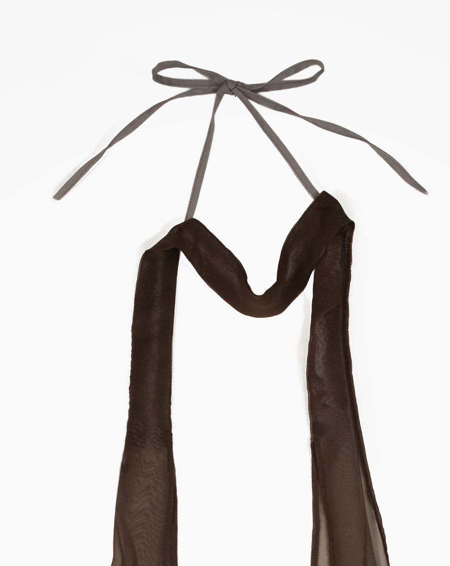 NECKTIE CHOKER in brown chiffon