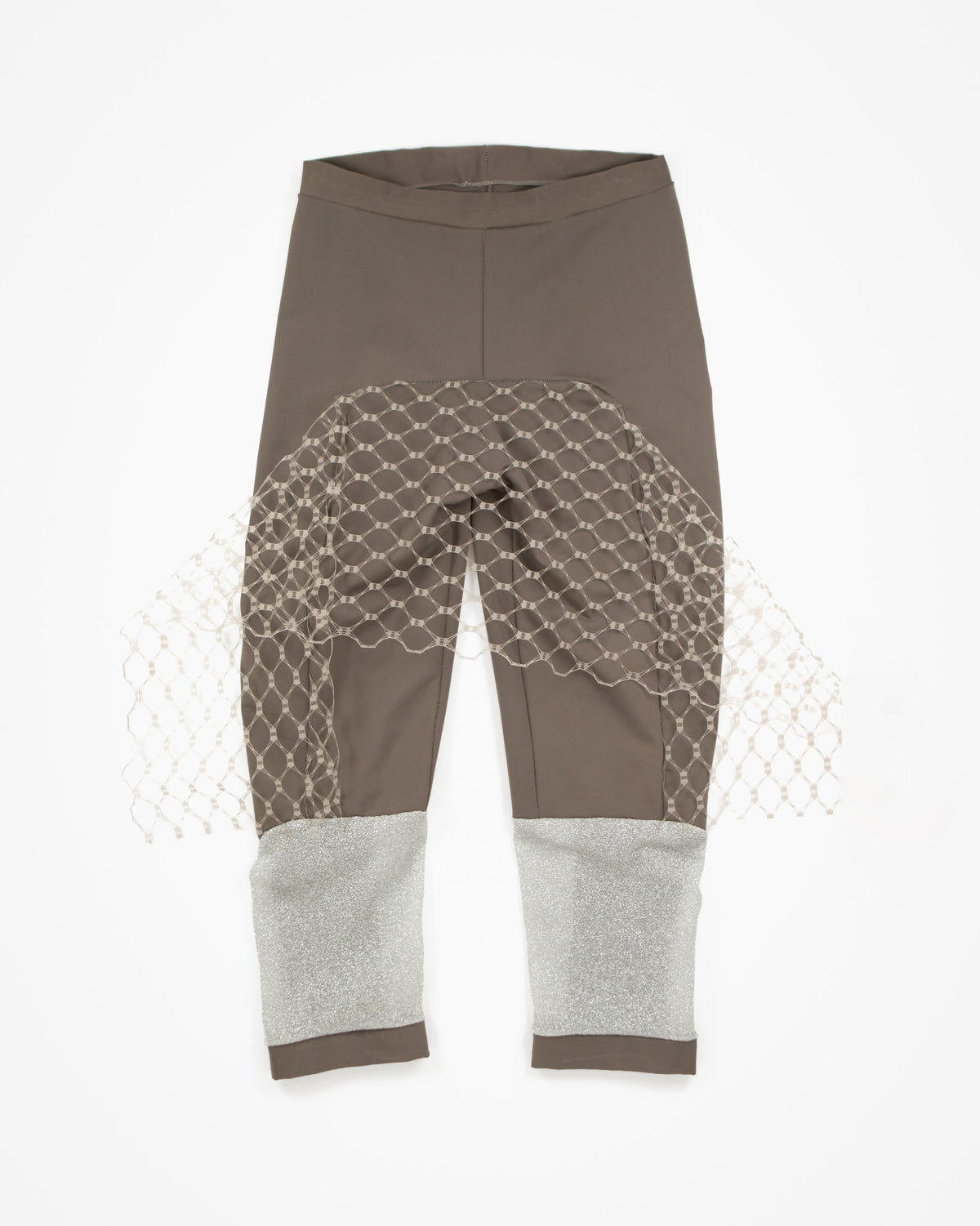 VEILED LEGGINGS in taupe/glitter