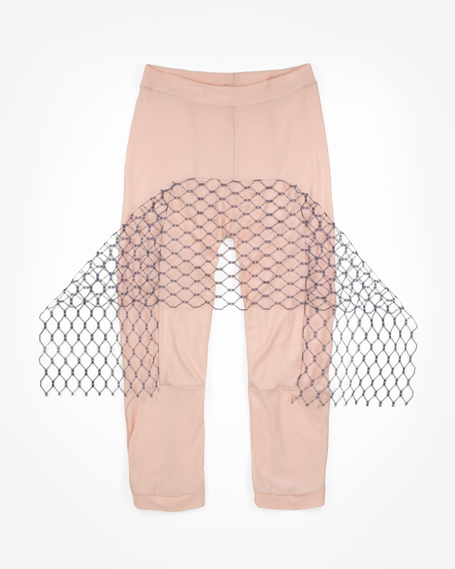 VEILED LEGGINGS in pale pink