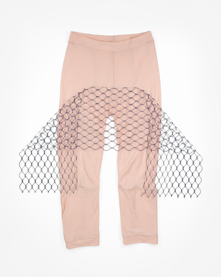 VEILED LEGGINGS in pale pink