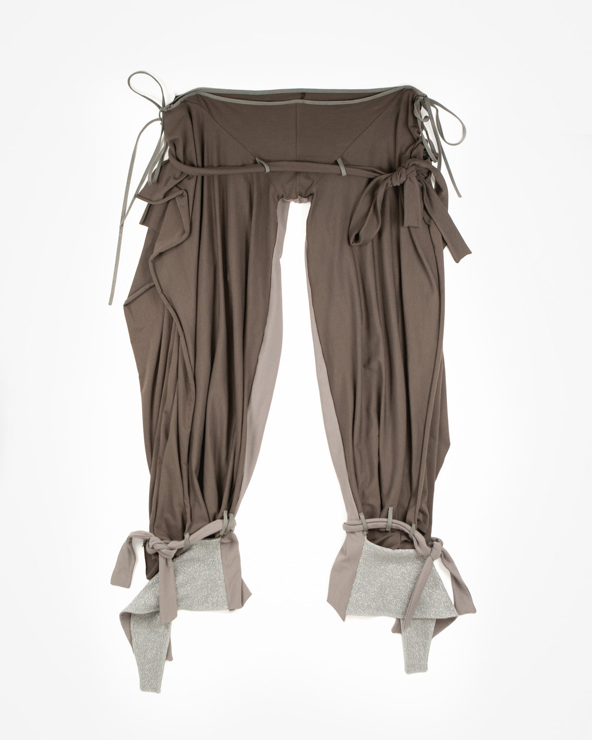 BOYFRIEND TROUSERS in taupe/glitter