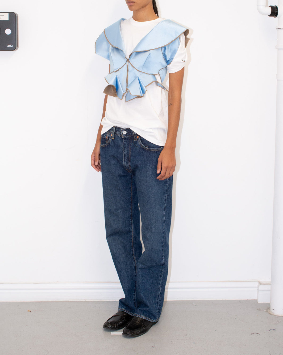 DITTO TOP in sky blue/camel