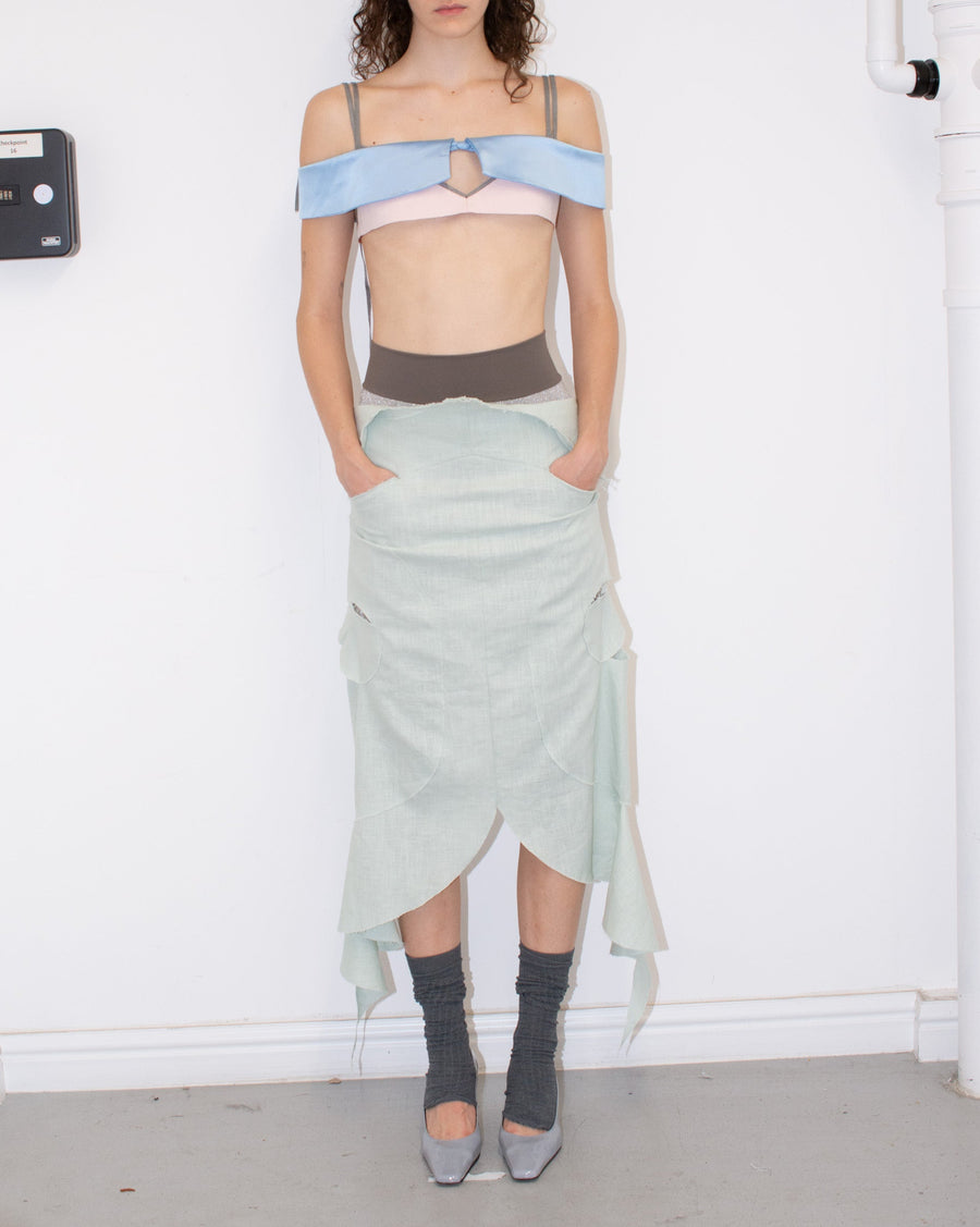 SPIRALING SKIRT in mint
