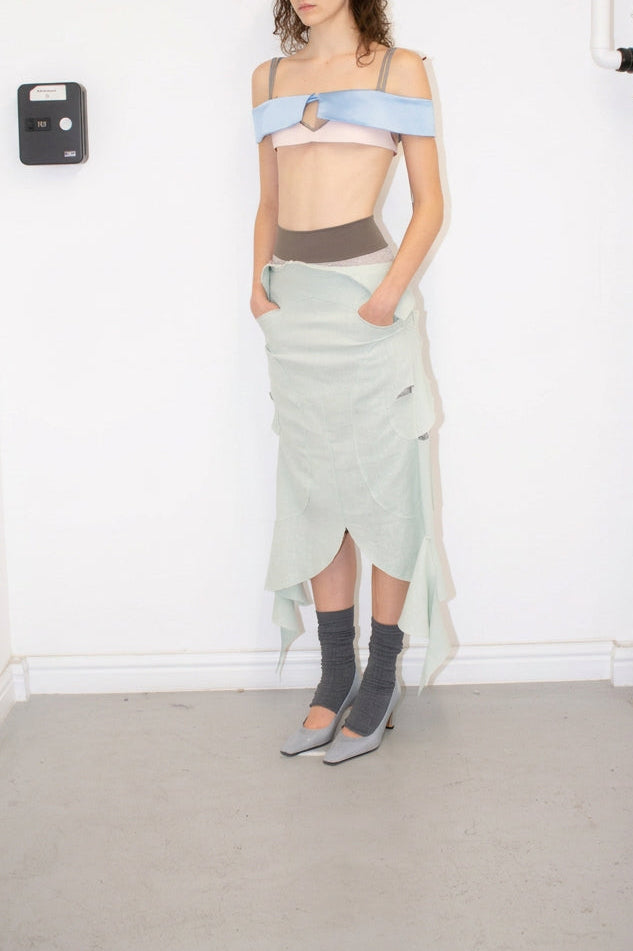SPIRALING SKIRT in mint