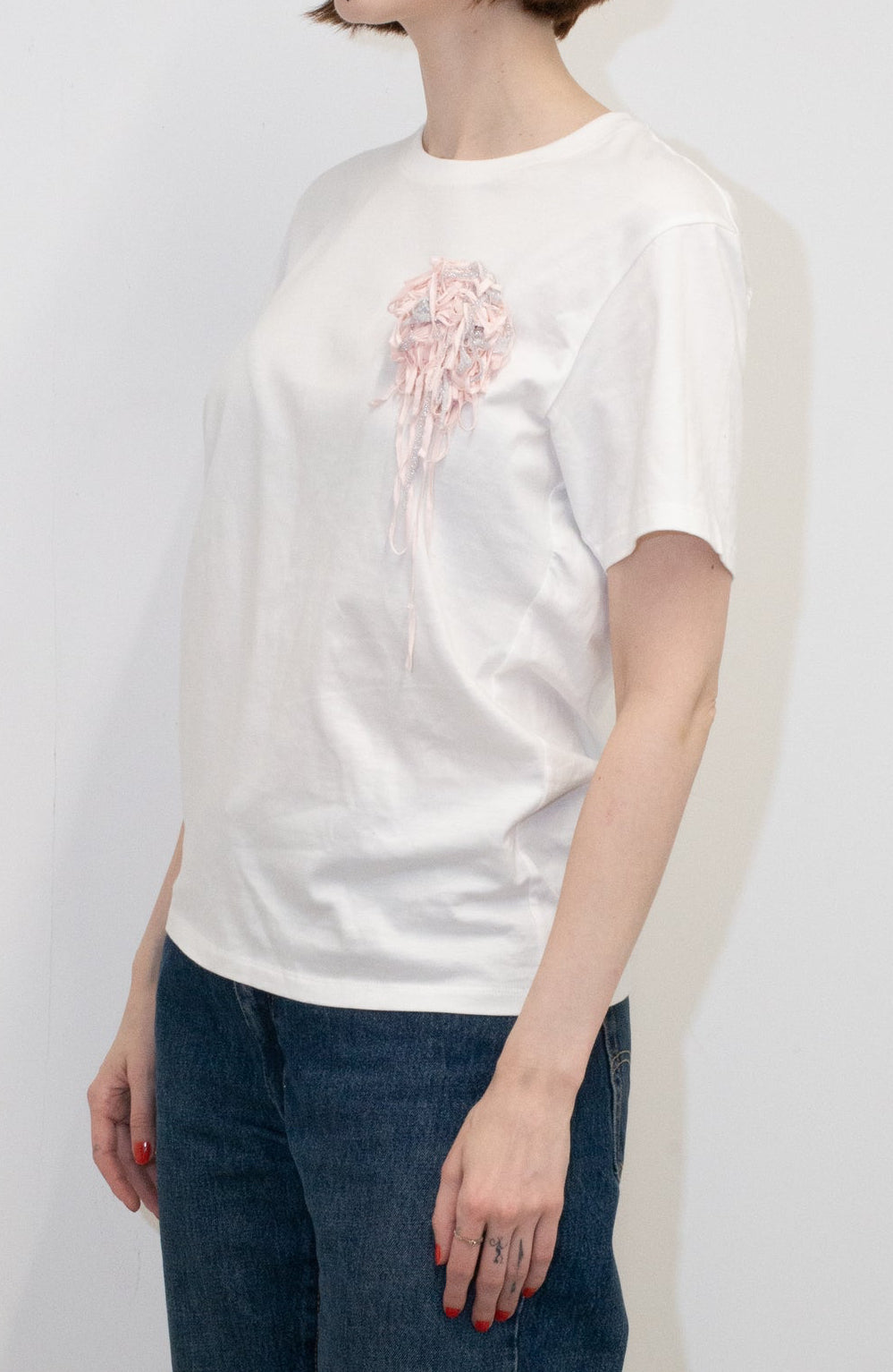 LEFTOVER BROOCH in pale pink/glitter
