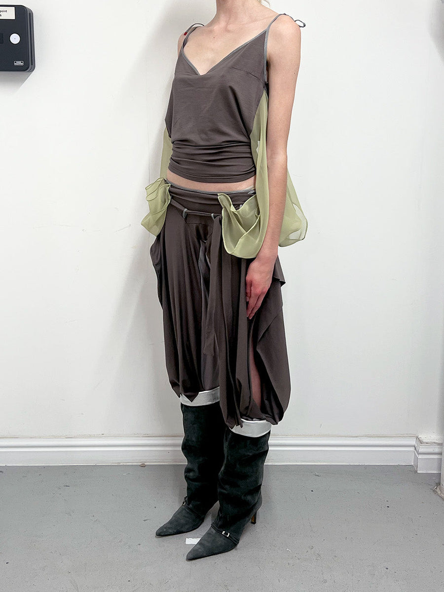 SLINK TANK in taupe/pistachio