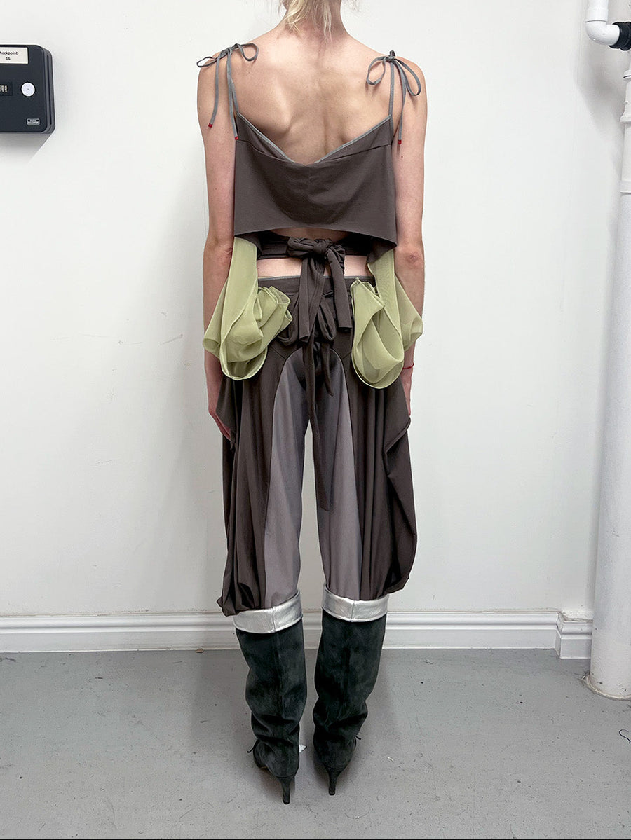 SLINK TANK in taupe/pistachio